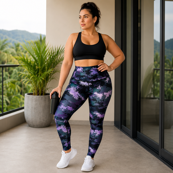 Amethyst Luxe Sculpt Leggings | High-Waist Tummy Control & Water-Repellent Leggings