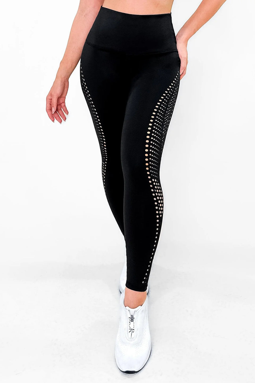 Luxury Black | Anti-Cellulite, High-Waisted Shaping Leggings (Laser-Cut Design)