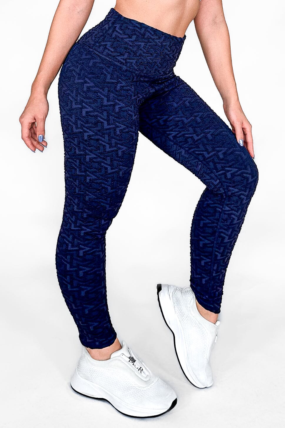 Royal Sapphire | Textured Anti-Cellulite, High-Waisted Shaping Leggings