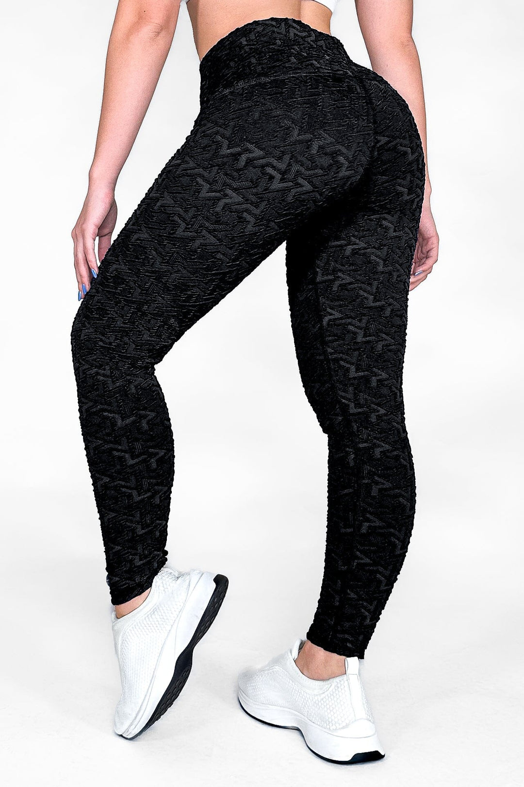 Black Sapphire | Textured Anti-Cellulite, High-Waisted Shaping Leggings