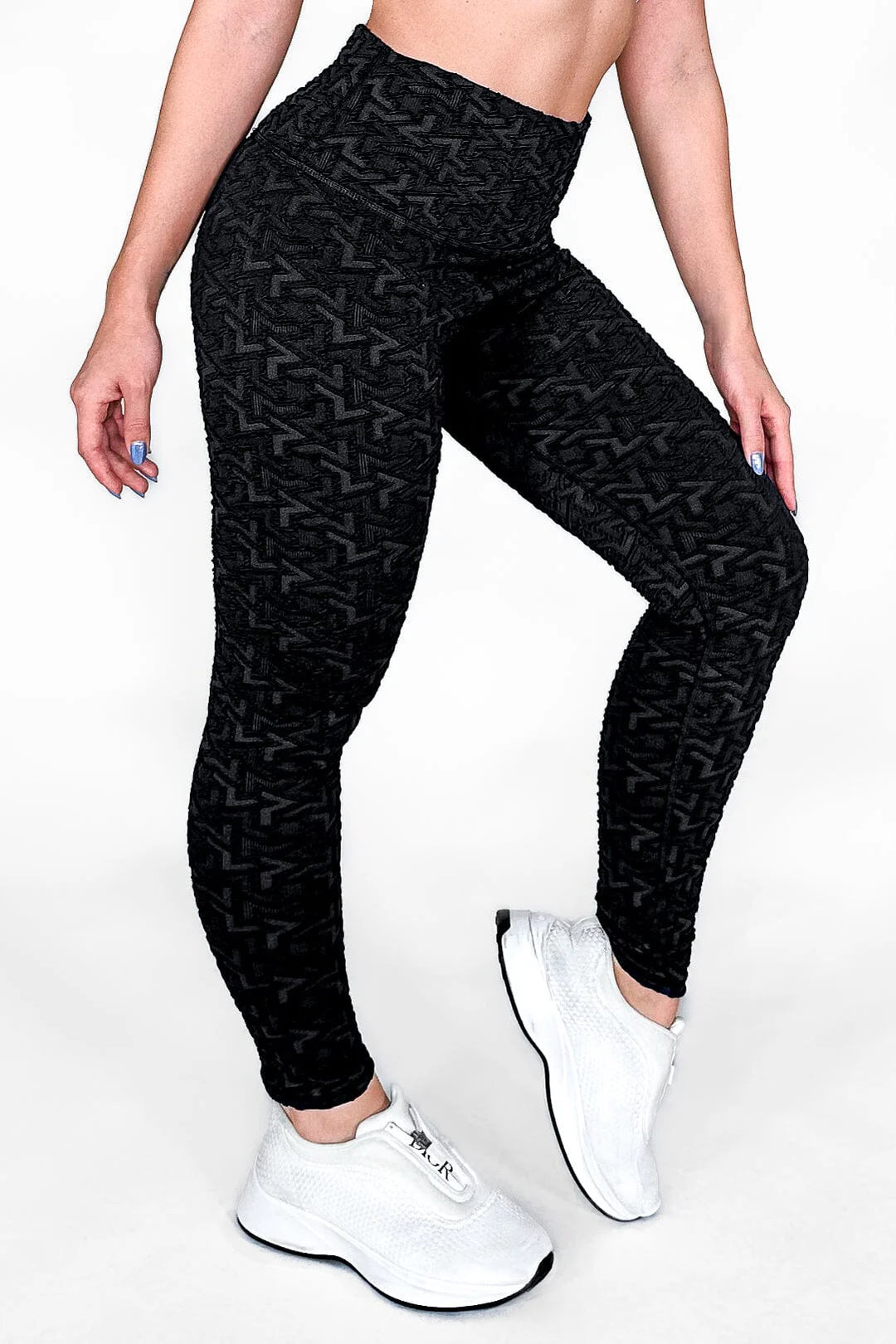 Black Sapphire | Textured Anti-Cellulite, High-Waisted Shaping Leggings